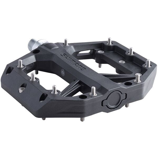 Shimano flat pedals, resin with pins, black