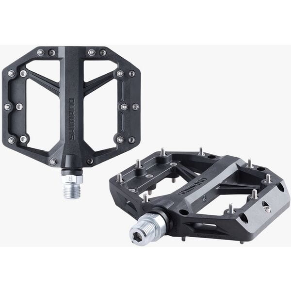 Shimano flat pedals, resin with pins, black