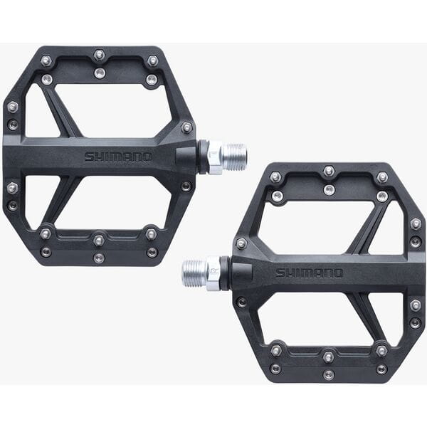 Shimano flat pedals, resin with pins, black