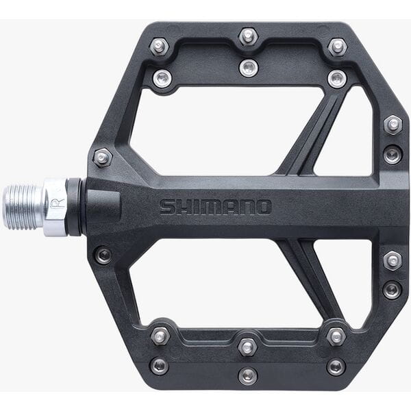 Shimano flat pedals, resin with pins, black