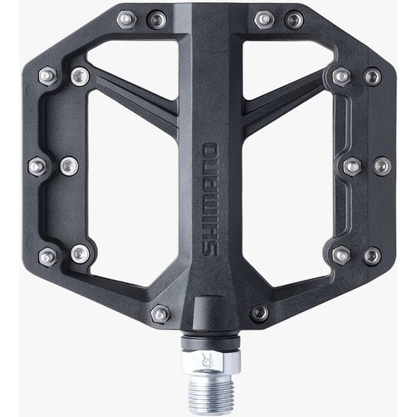 Shimano flat pedals, resin with pins, black