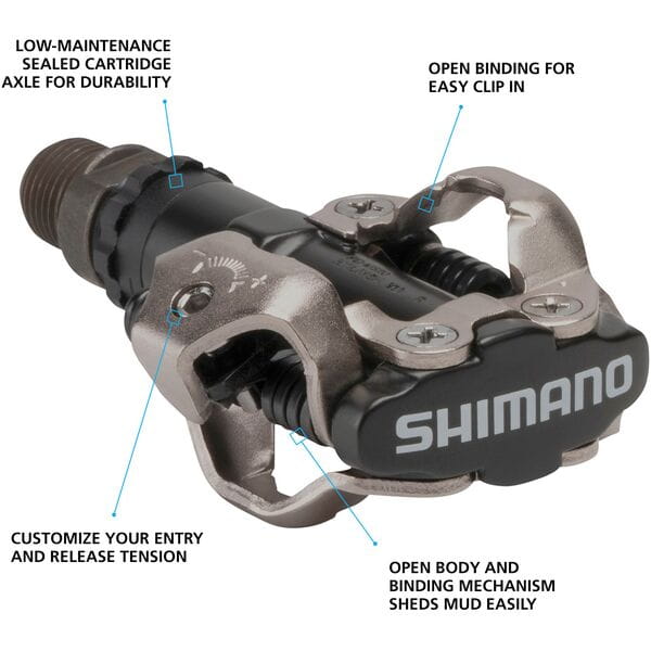 Shimano MTB SPD pedals - two sided mechanism, black