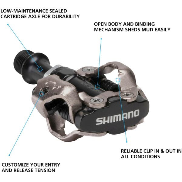 Shimano MTB SPD pedals - two sided mechanism, black